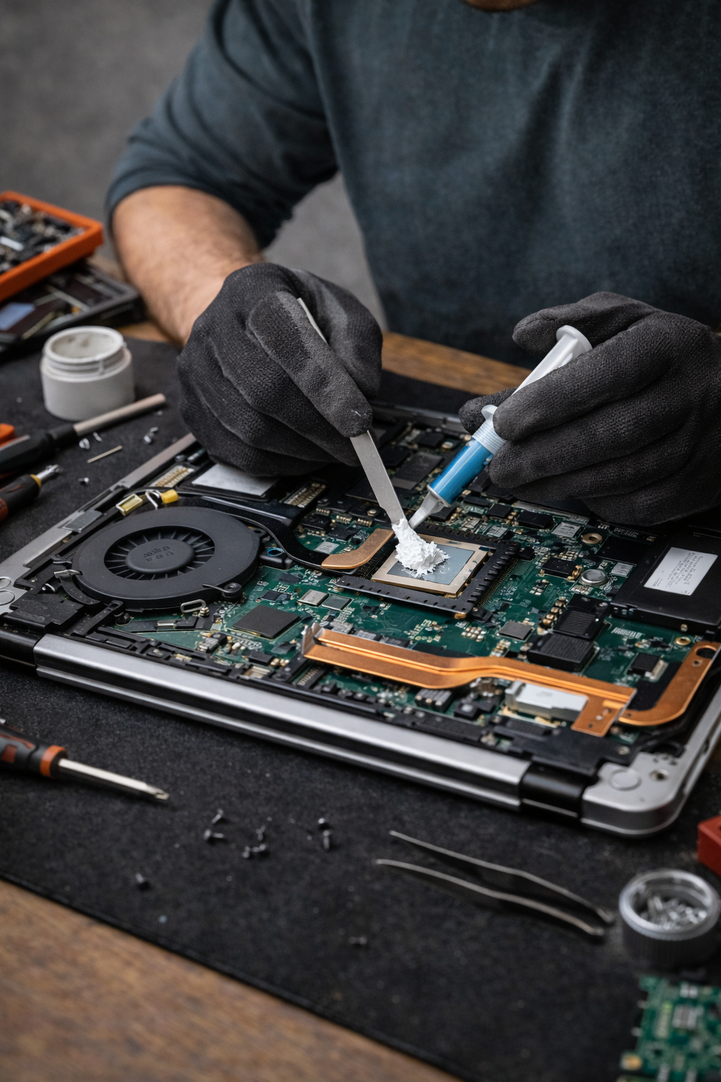 Laptop termal bakım fan temizliği termal macun değişimi